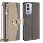 For OPPO A3 Pro 5G India Crossbody Litchi Texture Leather Phone Case(Grey) - 1