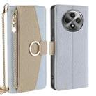 For OPPO Reno12 F 5G Crossbody Litchi Texture Leather Phone Case(Blue) - 1
