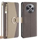 For OPPO Reno12 F 5G Crossbody Litchi Texture Leather Phone Case(Grey) - 1