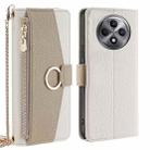 For OPPO Reno12 F 5G Crossbody Litchi Texture Leather Phone Case(White) - 1