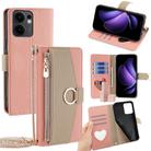 For OPPO Reno13 F 5G / 4G Crossbody Litchi Texture Leather Phone Case(Pink) - 1