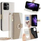 For OPPO Reno13 F 5G / 4G Crossbody Litchi Texture Leather Phone Case(White) - 1