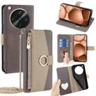 For OPPO Find X8 Ultra 5G Crossbody Litchi Texture Leather Phone Case(Grey) - 1