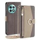 For OnePlus Ace 2 Pro Crossbody Litchi Texture Leather Phone Case(Grey) - 1