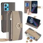 For Realme 9 Pro+ Crossbody Litchi Texture Leather Phone Case(Grey) - 1