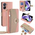 For Realme 10 Pro 5G Crossbody Litchi Texture Leather Phone Case(Pink) - 1