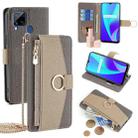 For Realme C15 Crossbody Litchi Texture Leather Phone Case(Grey) - 1