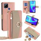 For Realme C15 Crossbody Litchi Texture Leather Phone Case(Pink) - 1