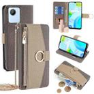 For Realme C30 4G / Narzo 50i Prime Crossbody Litchi Texture Leather Phone Case(Grey) - 1