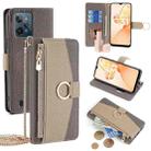 For Realme C31 Crossbody Litchi Texture Leather Phone Case(Grey) - 1