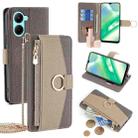 For Realme C33 4G Crossbody Litchi Texture Leather Phone Case(Grey) - 1