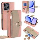 For Realme C53 4G / Narzo N53 4G Crossbody Litchi Texture Leather Phone Case(Pink) - 1