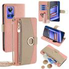 For Realme GT Neo 3 Crossbody Litchi Texture Leather Phone Case(Pink) - 1