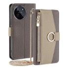 For Realme 11 4G Crossbody Litchi Texture Leather Phone Case(Grey) - 1
