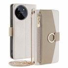 For Realme 11 4G Crossbody Litchi Texture Leather Phone Case(White) - 1