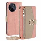 For Realme GT5 / GT5 240W Crossbody Litchi Texture Leather Phone Case(Pink) - 1
