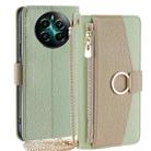 For Realme 12+ 5G Crossbody Litchi Texture Leather Phone Case(Green) - 1