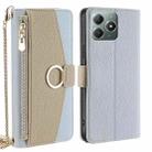 For Realme C61 4G Crossbody Litchi Texture Leather Phone Case(Blue) - 1