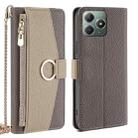 For Realme C61 4G Crossbody Litchi Texture Leather Phone Case(Grey) - 1