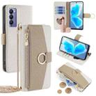 For Tecno Camon 18 / 18 P Crossbody Litchi Texture Leather Phone Case(White) - 1