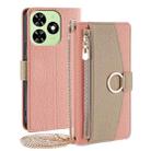 For Tecno Spark Go 2024 Crossbody Litchi Texture Leather Phone Case(Pink) - 1