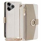 For Tecno Pova 6 Pro 5G Crossbody Litchi Texture Leather Phone Case(White) - 1