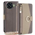 For Tecno Spark 20 Pro+ 4G Crossbody Litchi Texture Leather Phone Case(Grey) - 1