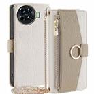 For Tecno Spark 20 Pro+ 4G Crossbody Litchi Texture Leather Phone Case(White) - 1