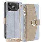 For Tecno Pova 6 5G Crossbody Litchi Texture Leather Phone Case(Blue) - 1