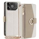 For Tecno Pova 6 5G Crossbody Litchi Texture Leather Phone Case(White) - 1