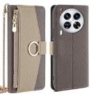 For Tecno Camon 30 Premier 5G Crossbody Litchi Texture Leather Phone Case(Grey) - 1