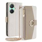 For vivo Y27 4G Crossbody Litchi Texture Leather Phone Case(White) - 1