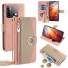 For vivo iQOO Neo 8 5G / iQOO Neo 8 Pro 5G Crossbody Litchi Texture Leather Phone Case(Pink) - 1