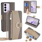 For vivo S16e Crossbody Litchi Texture Leather Phone Case(Grey) - 1