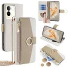 For vivo S17e 5G Crossbody Litchi Texture Leather Phone Case(White) - 1