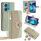 For vivo T1 4G 44W / iQOO Z6 44W Crossbody Litchi Texture Leather Phone Case(Green) - 1