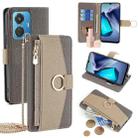 For vivo T1 4G 44W / iQOO Z6 44W Crossbody Litchi Texture Leather Phone Case(Grey) - 1