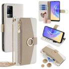 For vivo V21e 4G / Y73 2021 Crossbody Litchi Texture Leather Phone Case(White) - 1