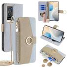 For vivo X60 Pro+ Crossbody Litchi Texture Leather Phone Case(Blue) - 1