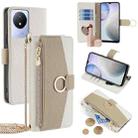 For vivo Y02 4G Crossbody Litchi Texture Leather Phone Case(White) - 1