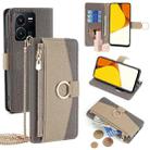 For vivo Y35  4G / Y22 / Y22s Crossbody Litchi Texture Leather Phone Case(Grey) - 1