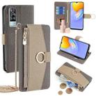 For vivo Y51 2020 4G Crossbody Litchi Texture Leather Phone Case(Grey) - 1