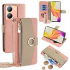 For vivo Y78 5G Crossbody Litchi Texture Leather Phone Case(Pink) - 1