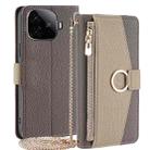 For vivo iQOO Z9 Turbo Crossbody Litchi Texture Leather Phone Case(Grey) - 1