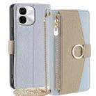 For vivo iQOO Z9x 5G Crossbody Litchi Texture Leather Phone Case(Blue) - 1