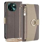 For vivo Y38 5G / T3x Global Crossbody Litchi Texture Leather Phone Case(Grey) - 1