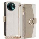 For vivo Y38 5G / T3x Global Crossbody Litchi Texture Leather Phone Case(White) - 1