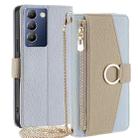 For vivo Y100 5G IDN Crossbody Litchi Texture Leather Phone Case(Blue) - 1