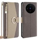 For vivo X100s Crossbody Litchi Texture Leather Phone Case(Grey) - 1