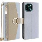 For vivo Y28 4G Crossbody Litchi Texture Leather Phone Case(Blue) - 1